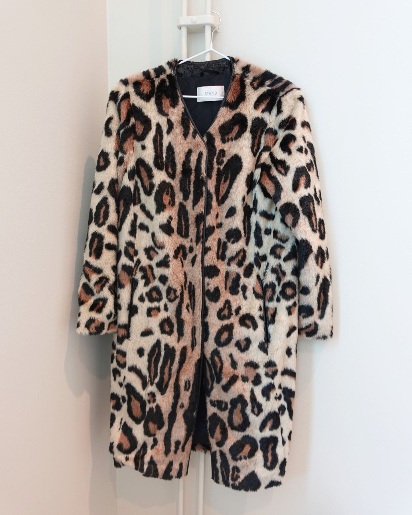 STAND Faux Fur Leopard Coat