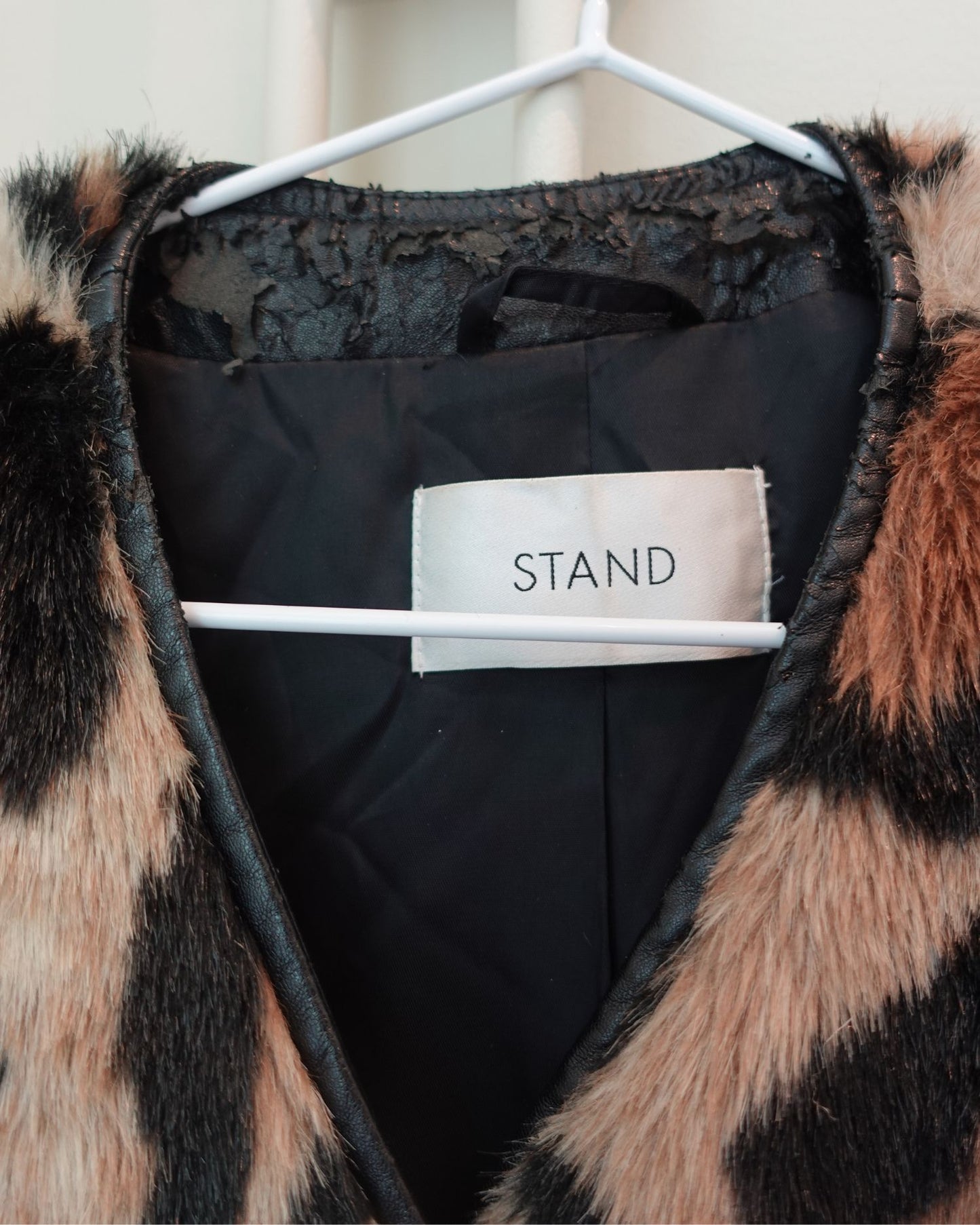 STAND Faux Fur Leopard Coat
