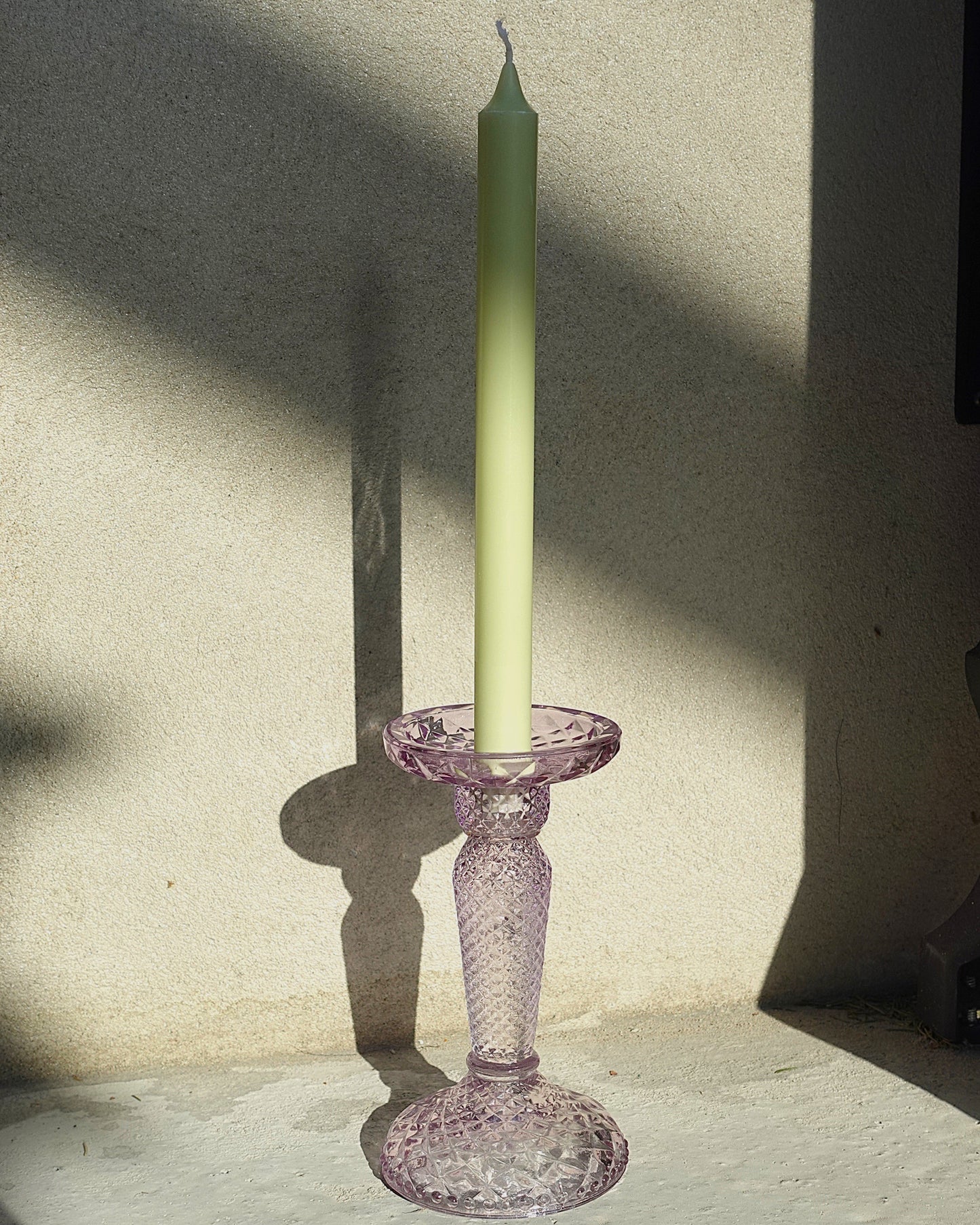 Purple Glass Candle Stick