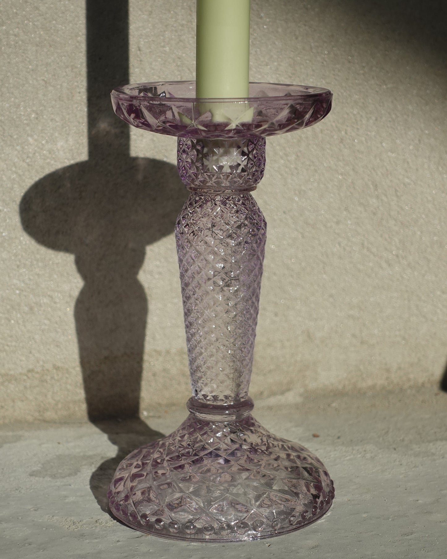 Purple Glass Candle Stick