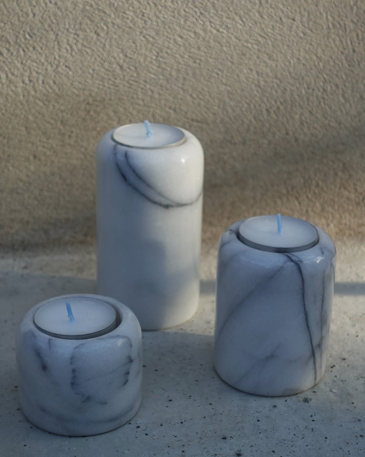 3-set Marble Candle Holders