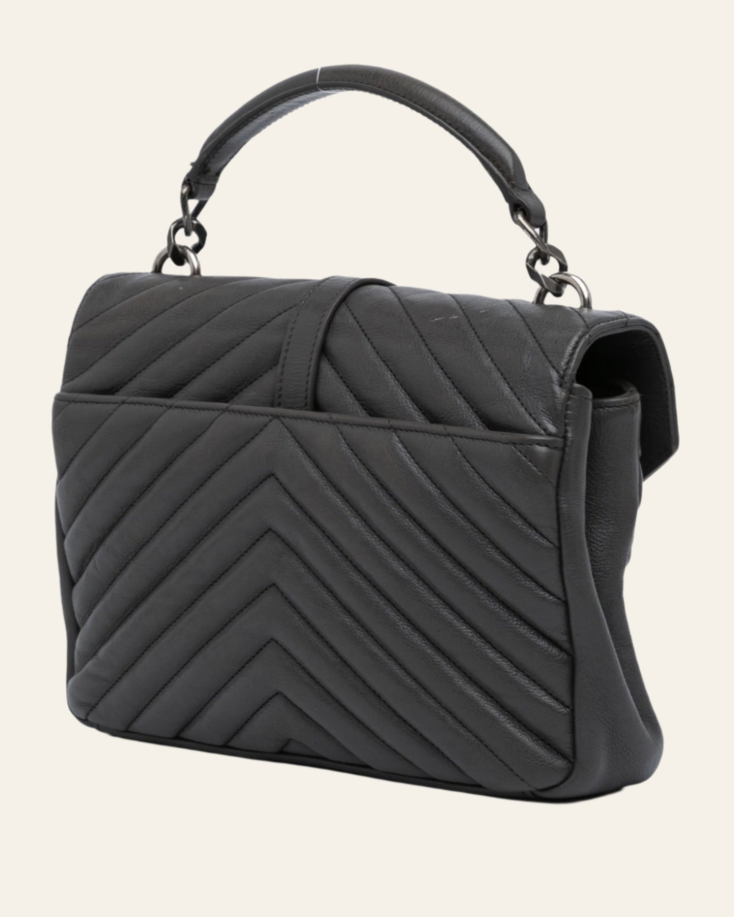 SAINT LAURENT College Chevron Medium Gray