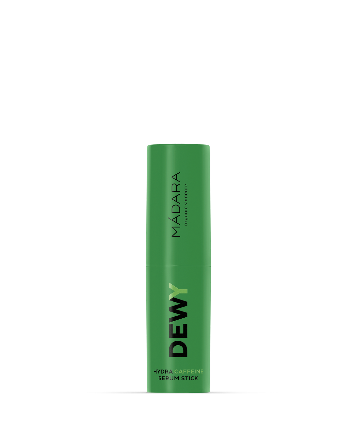 Green serum stick with 'MADARA' branding on a white background