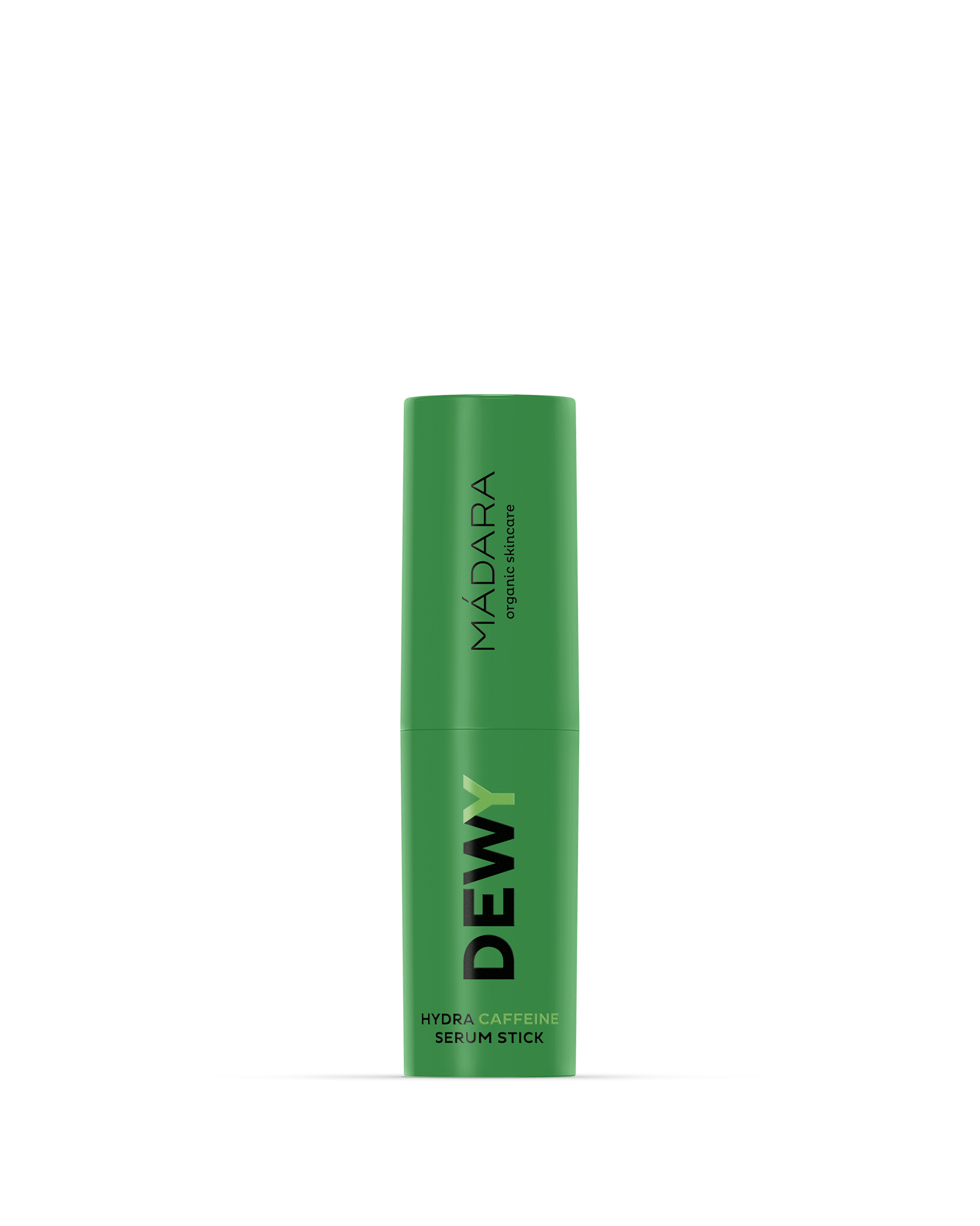 Green serum stick with 'MADARA' branding on a white background
