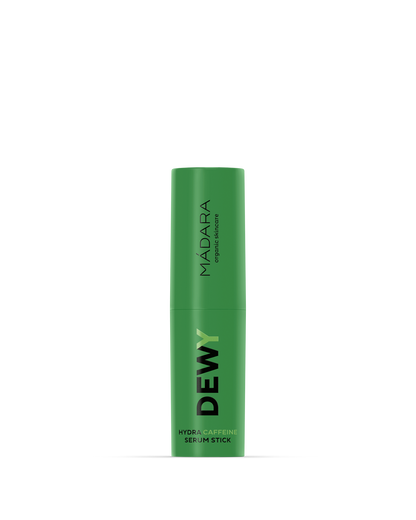 Green serum stick with 'MADARA' branding on a white background