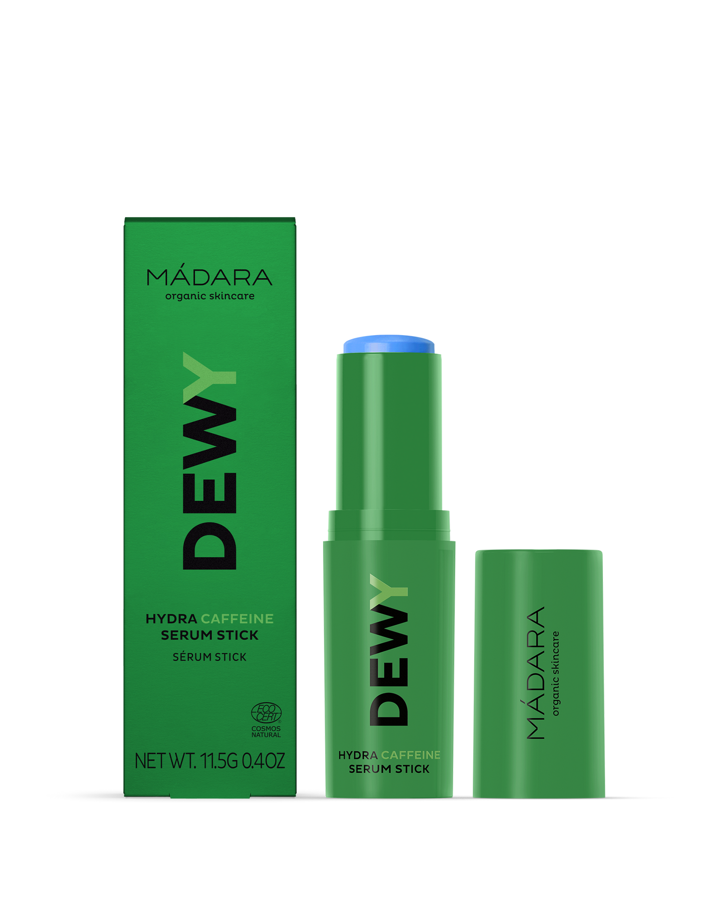 MADARA Dewy serum stick with packaging on a white background