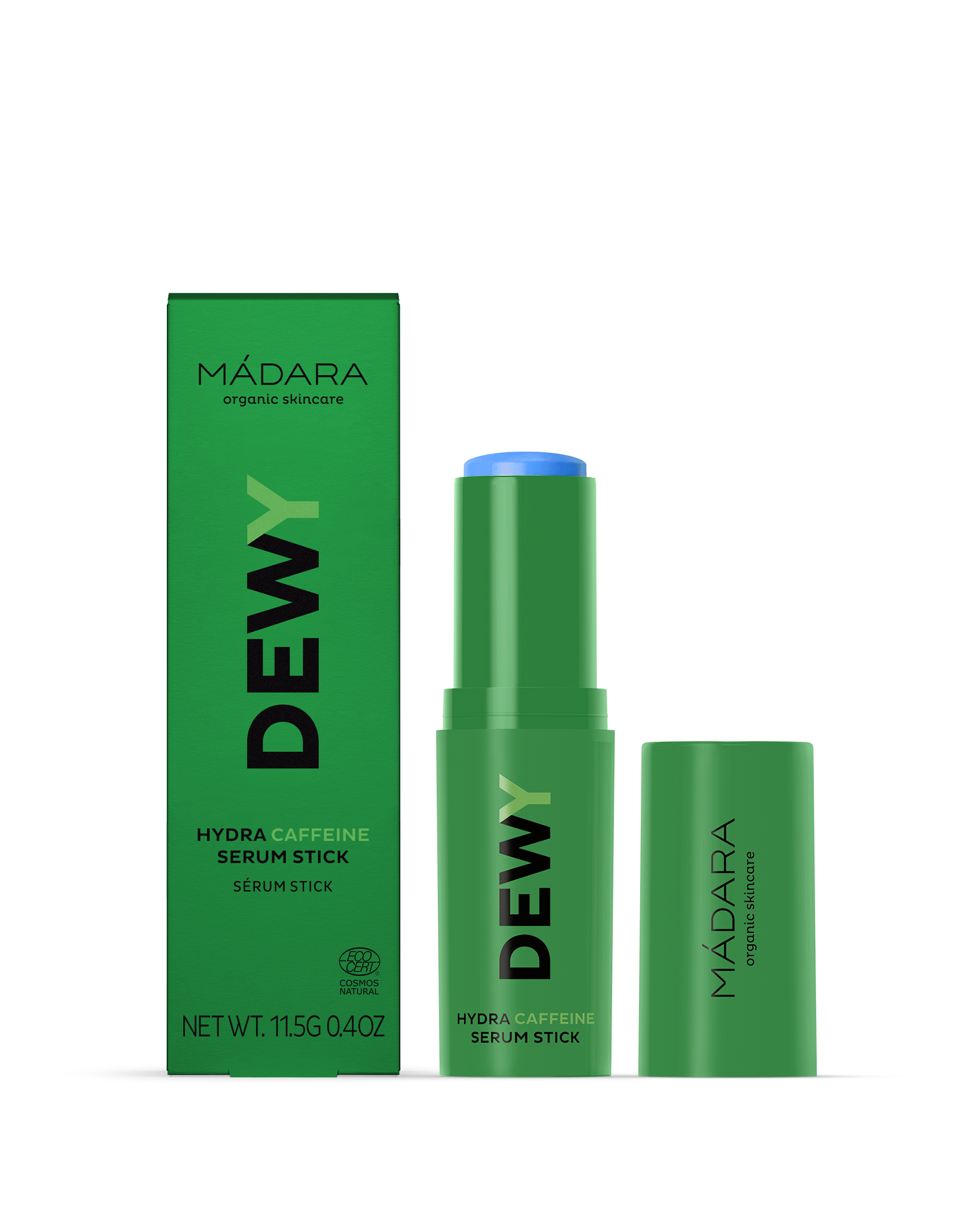 MADARA Dewy serum stick with packaging on a white background