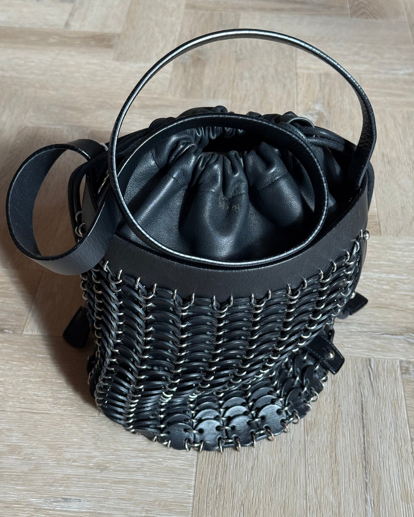 Paco Rabanne Black Bucket Bag