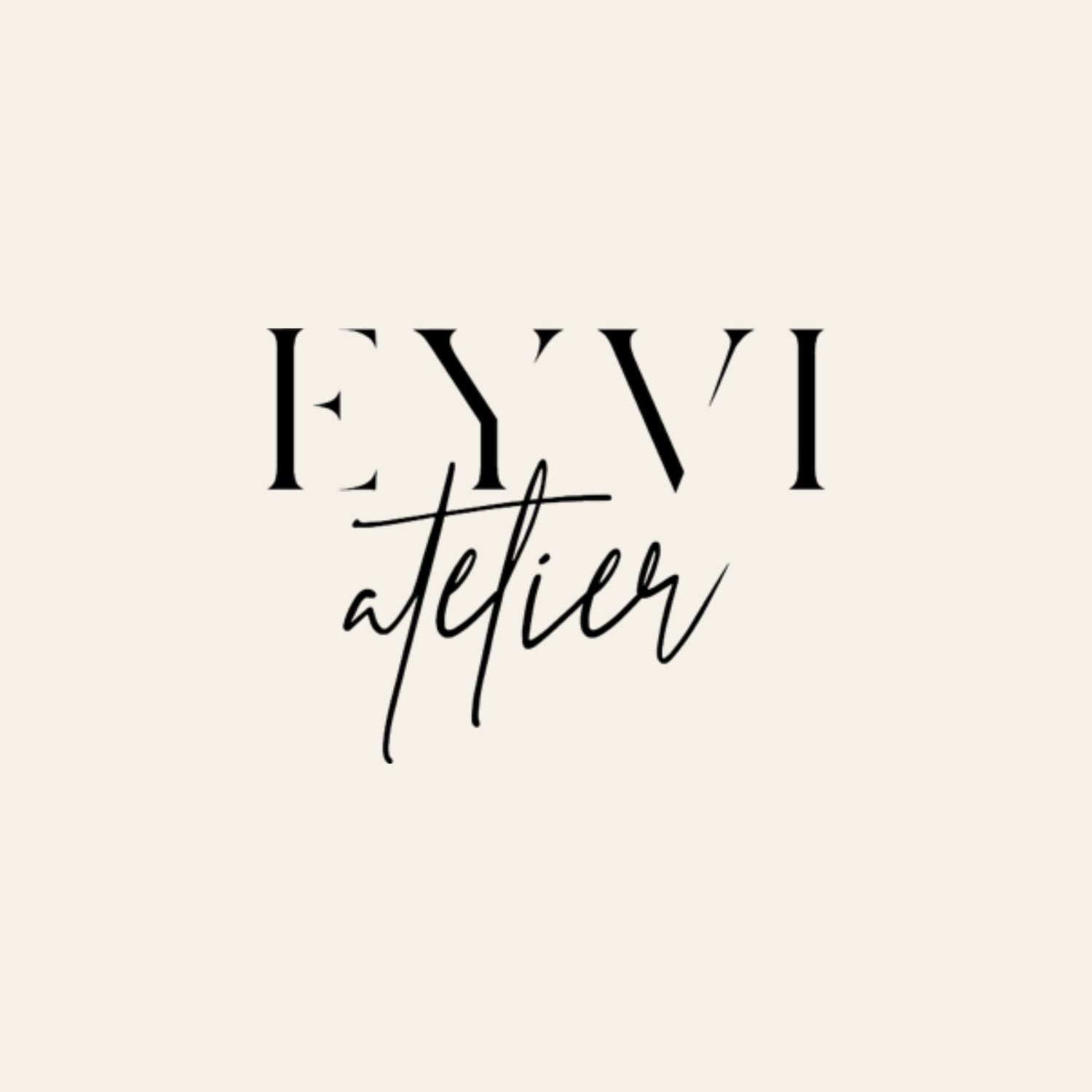 EYVI atelier logo on a light beige background