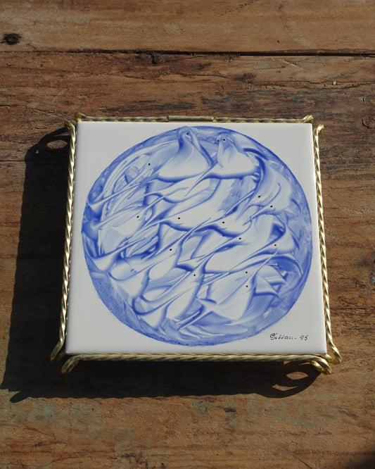 Handpainted Trivet Dolphins