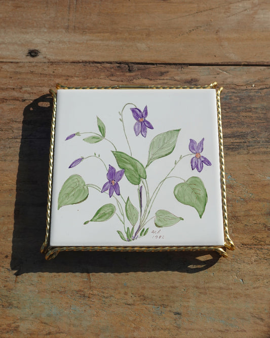 Handpainted Trivet Flowers