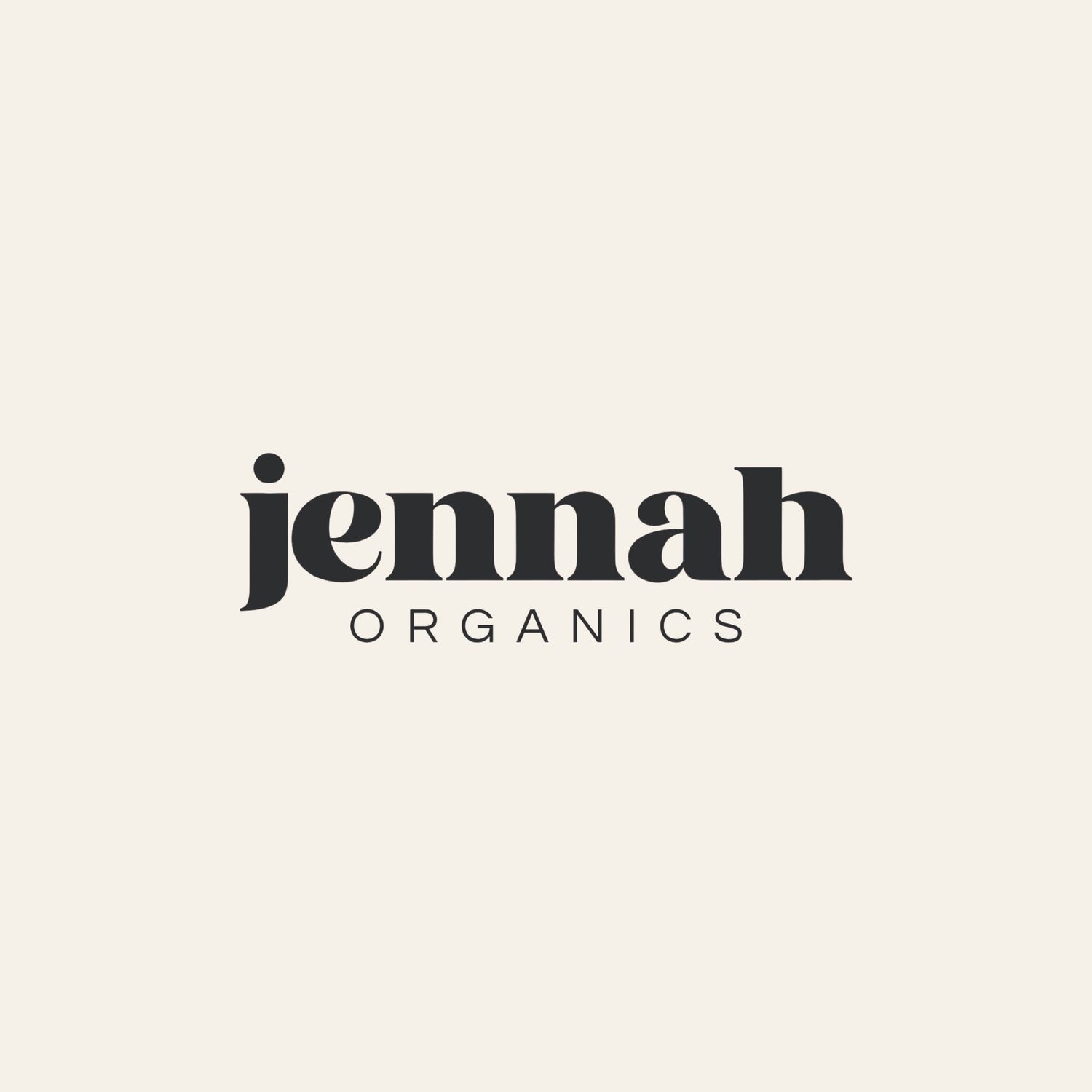 Jennah Organics logo on a light gray background