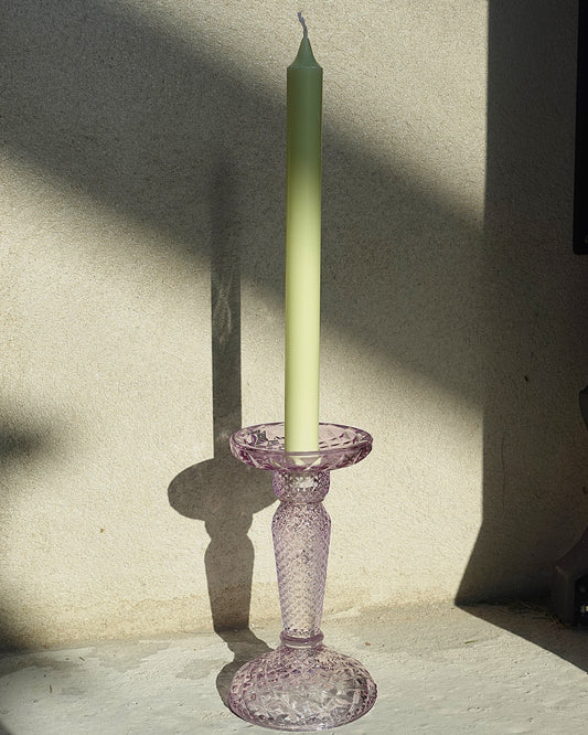 Purple Glass Candle Stick