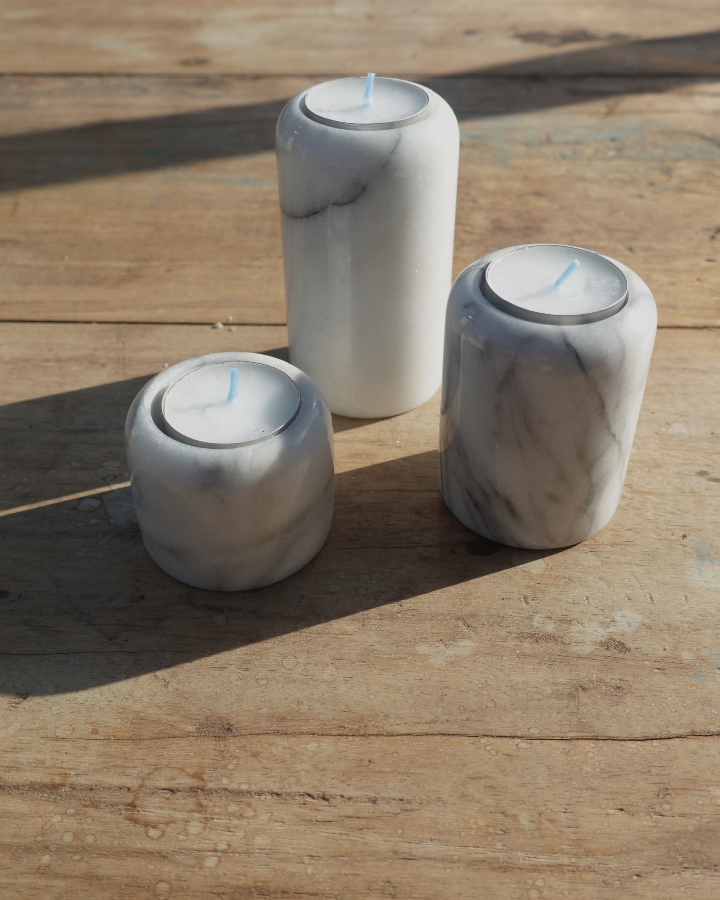 3-set Marble Candle Holders