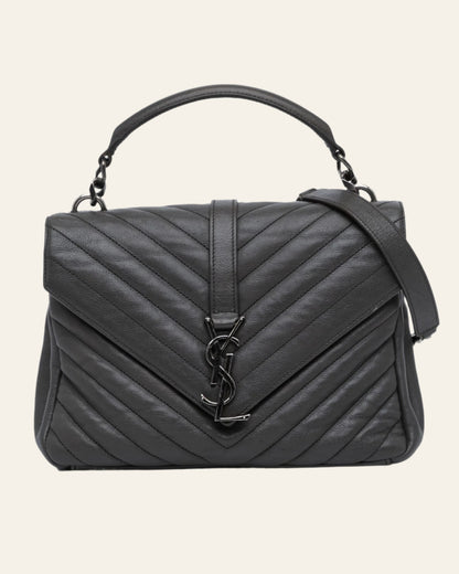 SAINT LAURENT College Chevron Medium Gray