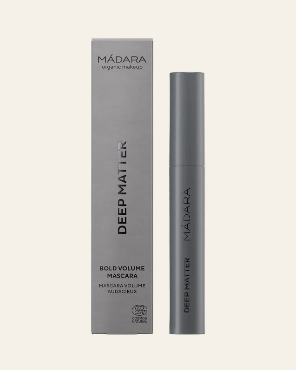 Mádara Deep Matter Bold Volume Mascara with packaging on a white background